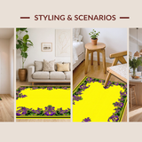 Ultra Soft Area Rug, Non Slip, Stain Resistant, Washable Area Rugs for Living Room, Bedroom, Festive Carnival Mask Aesthetic(Yellow)