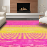 Ultra Soft Area Rug, Non Slip, Stain Resistant, Washable Area Rugs for Living Room, Bedroom, Vibrant Multi-Hued Trellis Style(Yellow)