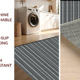 Ultra Soft Area Rug, Non Slip, Stain Resistant, Washable Area Rugs for Living Room, Bedroom, Dynamic Black and White Graphic Elements(Black)