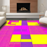 Ultra Soft Area Rug, Non Slip, Stain Resistant, Washable Area Rugs for Living Room, Bedroom, Nostalgic Hip Hop Aesthetic Pattern(Yellow)