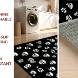 Ultra Soft Area Rug, Non Slip, Stain Resistant, Washable Area Rugs for Living Room, Bedroom, Fun Earthy Toned Skull Art(Black)