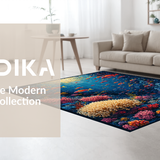 Ultra Soft Area Rug, Non Slip, Stain Resistant, Washable Area Rugs for Living Room, Bedroom, Marine Life Rug, Ocean Scene Carpet(Blue)