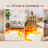 Ultra Soft Area Rug, Non Slip, Stain Resistant, Washable Area Rugs for Living Room, Bedroom, Innovative Soft-Touch Artistic Flair(Orange)