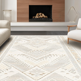 Ultra Soft Area Rug, Non Slip, Stain Resistant, Washable Area Rugs for Living Room, Bedroom, Cozy Vintage Floral Arrangement(Beige)