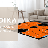 Ultra Soft Area Rug, Non Slip, Stain Resistant, Washable Area Rugs for Living Room, Bedroom, Engaging Vibrant Athletic Visual Style(Orange)