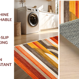 Ultra Soft Area Rug, Non Slip, Stain Resistant, Washable Area Rugs for Living Room, Bedroom, Bold Contemporary Curvilinear Style(Orange)