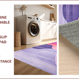 Ultra Soft Area Rug, Non Slip, Stain Resistant, Washable Area Rugs for Living Room, Bedroom, Vibrant Abstract Layered Design(Purple)