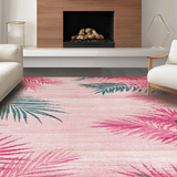 Ultra Soft Area Rug, Non Slip, Stain Resistant, Washable Area Rugs for Living Room, Bedroom, Elegant Distressed Floral Pattern(Pink)