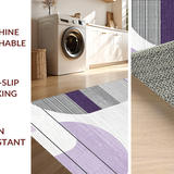 Ultra Soft Area Rug, Non Slip, Stain Resistant, Washable Area Rugs for Living Room, Bedroom, Chic Semicircle Gray Tones(Purple)
