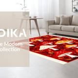 Radiant Textured Mushroom Composition(Red)