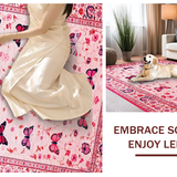 Ultra Soft Area Rug, Non Slip, Stain Resistant, Washable Area Rugs for Living Room, Bedroom, Enchanting Floral Insect Fusion(Pink)