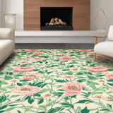 Ultra Soft Area Rug, Non Slip, Stain Resistant, Washable Area Rugs for Living Room, Bedroom, Charming Earthy Tones Arrangement(Ivory)