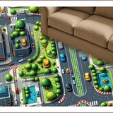 Ultra Soft Area Rug, Non Slip, Stain Resistant, Washable Area Rugs for Living Room, Bedroom, City Road Traffic Play(Blue)