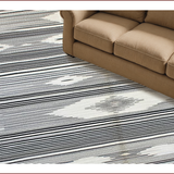 Ultra Soft Area Rug, Non Slip, Stain Resistant, Washable Area Rugs for Living Room, Bedroom, Artful Geometric Stripe Composition(Black)