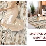 Ultra Soft Area Rug, Non Slip, Stain Resistant, Washable Area Rugs for Living Room, Bedroom, Artful Distressed Lattice Arrangement(Beige)