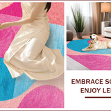 Ultra Soft Area Rug, Non Slip, Stain Resistant, Washable Area Rugs for Living Room, Bedroom, Modern Boho Living Room Washable Area Carpet(Pink)