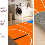 Ultra Soft Area Rug, Non Slip, Stain Resistant, Washable Area Rugs for Living Room, Bedroom, Youthful Urban Sport Theme(Orange)