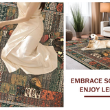 Ultra Soft Area Rug, Non Slip, Stain Resistant, Washable Area Rugs for Living Room, Bedroom, Charming Soft Textured Mosaic Pattern(Brown)