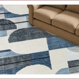 Ultra Soft Area Rug, Non Slip, Stain Resistant, Washable Area Rugs for Living Room, Bedroom, Boho Gray Abstract Living Room Washable Rug(Blue)