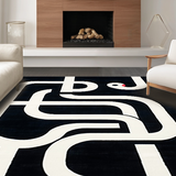 Artistic Off White Patterned Background(Black)