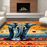 Ultra Soft Area Rug, Non Slip, Stain Resistant, Washable Area Rugs for Living Room, Bedroom, Stylish Tribal Patterned Accent(Orange)