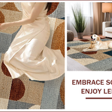 Ultra Soft Area Rug, Non Slip, Stain Resistant, Washable Area Rugs for Living Room, Bedroom, Contemporary Neutral Office Non-Shedding Abstract Rug(Beige)