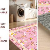 Ultra Soft Area Rug, Non Slip, Stain Resistant, Washable Area Rugs for Living Room, Bedroom, Trendy Warm Colorful Imagery(Pink)