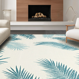 Ultra Soft Area Rug, Non Slip, Stain Resistant, Washable Area Rugs for Living Room, Bedroom, Rustic Tropical Textured Appeal(Ivory)