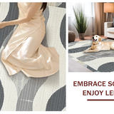 Ultra Soft Area Rug, Non Slip, Stain Resistant, Washable Area Rugs for Living Room, Bedroom, Softly Textured Scallop Visual(Gray)