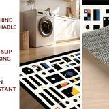 Ultra Soft Area Rug, Non Slip, Stain Resistant, Washable Area Rugs for Living Room, Bedroom, Vivid Modern Dice Print(Black)