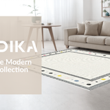 Ultra Soft Area Rug, Non Slip, Stain Resistant, Washable Area Rugs for Living Room, Bedroom, Modern Chic Striped Visual Style(White)