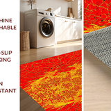 Ultra Soft Area Rug, Non Slip, Stain Resistant, Washable Area Rugs for Living Room, Bedroom, Contemporary 3D Flame Art Vibe(Red)