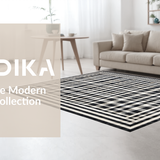 Ultra Soft Area Rug, Non Slip, Stain Resistant, Washable Area Rugs for Living Room, Bedroom, Minimalist Stripe Bedroom Rug(Black)