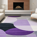 Ultra Soft Area Rug, Non Slip, Stain Resistant, Washable Area Rugs for Living Room, Bedroom, Playful Colorful Crescent(Purple)
