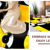 Ultra Soft Area Rug, Non Slip, Stain Resistant, Washable Area Rugs for Living Room, Bedroom, Bold Vintage Musical Elements(Yellow)