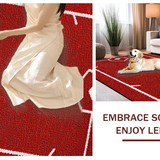 Ultra Soft Area Rug, Non Slip, Stain Resistant, Washable Area Rugs for Living Room, Bedroom, Charming Baseball Patch Decor(Red)