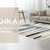 Ultra Soft Area Rug, Non Slip, Stain Resistant, Washable Area Rugs for Living Room, Bedroom, Urban Chic Stripe Pattern Rug Featuring Graphic Lines and Dynamic Contrast(Beige)