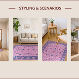 Ultra Soft Area Rug, Non Slip, Stain Resistant, Washable Area Rugs for Living Room, Bedroom, Coastal Oceanic Color Harmony(Pink)