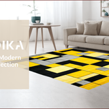 Ultra Soft Area Rug, Non Slip, Stain Resistant, Washable Area Rugs for Living Room, Bedroom, Dynamic Modern Linear Interpretation(Yellow)