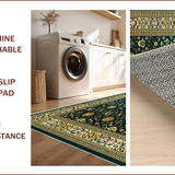Ultra Soft Area Rug, Non Slip, Stain Resistant, Washable Area Rugs for Living Room, Bedroom, Velvet Islamic Prayer(Green)