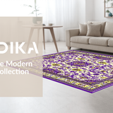 Ultra Soft Area Rug, Non Slip, Stain Resistant, Washable Area Rugs for Living Room, Bedroom, Whimsical Graphic Floral Arrangement(Purple)
