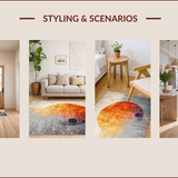 Ultra Soft Area Rug, Non Slip, Stain Resistant, Washable Area Rugs for Living Room, Bedroom, Boho Moon Phase Witch(Orange)