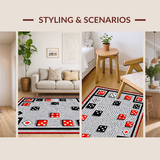Ultra Soft Area Rug, Non Slip, Stain Resistant, Washable Area Rugs for Living Room, Bedroom, Contemporary Bold Color Contrast(Red)