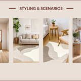 Ultra Soft Area Rug, Non Slip, Stain Resistant, Washable Area Rugs for Living Room, Bedroom, Modern Subtle Gradient Elegance(Beige)