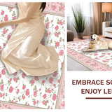 Ultra Soft Area Rug, Non Slip, Stain Resistant, Washable Area Rugs for Living Room, Bedroom, Elegant Soft Petal Motifs(Pink)