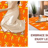 Ultra Soft Area Rug, Non Slip, Stain Resistant, Washable Area Rugs for Living Room, Bedroom, Bright Orange and White Theme(Orange)