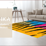 Ultra Soft Area Rug, Non Slip, Stain Resistant, Washable Area Rugs for Living Room, Bedroom, Animal Print Dorm Room Polyester Area Mat(Yellow)