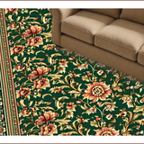 Ultra Soft Area Rug, Non Slip, Stain Resistant, Washable Area Rugs for Living Room, Bedroom, Vintage Floral Non-Slip Living Room Rug(Green)
