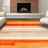 Ultra Soft Area Rug, Non Slip, Stain Resistant, Washable Area Rugs for Living Room, Bedroom, Stylish Warm Tones Trellis Design(Orange)