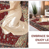 Ultra Soft Area Rug, Non Slip, Stain Resistant, Washable Area Rugs for Living Room, Bedroom, Timeless Vintage Medallion Artistry(Red)